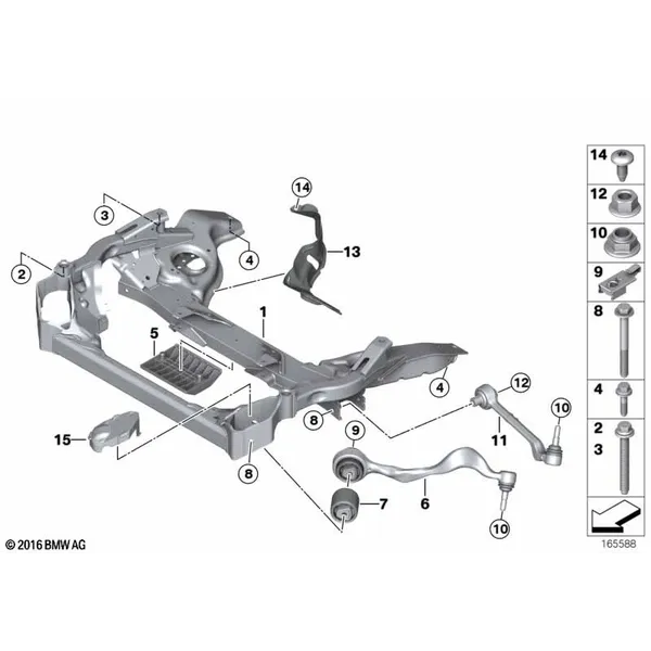 Балка пер.моста, попер.рычаг подв./тяга
