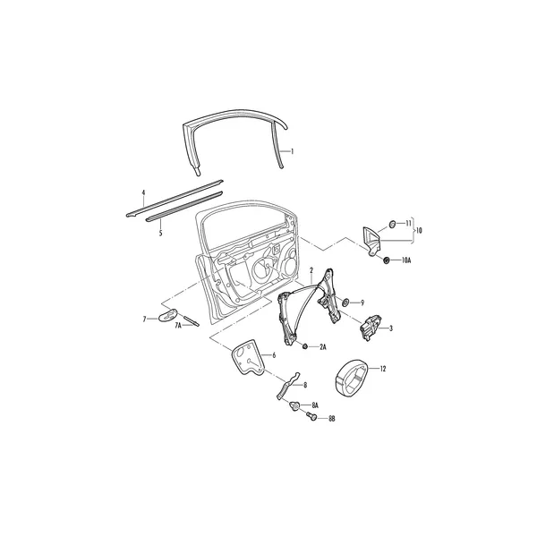 Стеклоподъёмник Уплотнитель паза стекла Направляющая стекла Накладка