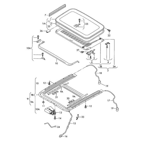 Стекл. подъёмно-сдвижной люк