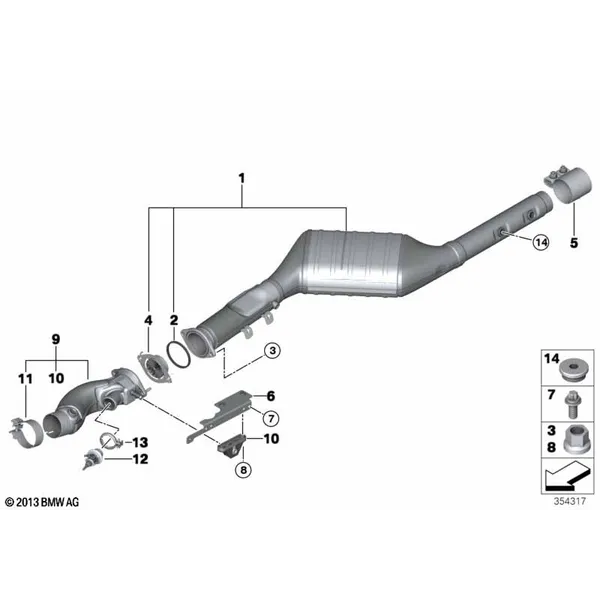Катализатор/передний доп.глушитель