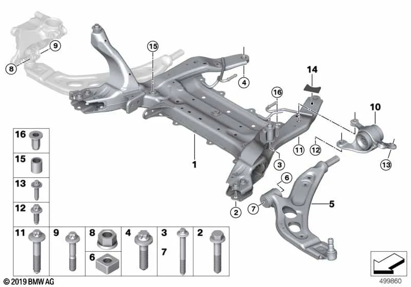 Балка переднего моста/поперечный рычаг