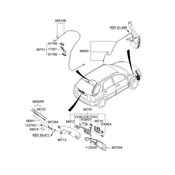 WINDSHIELD WIPER-REAR