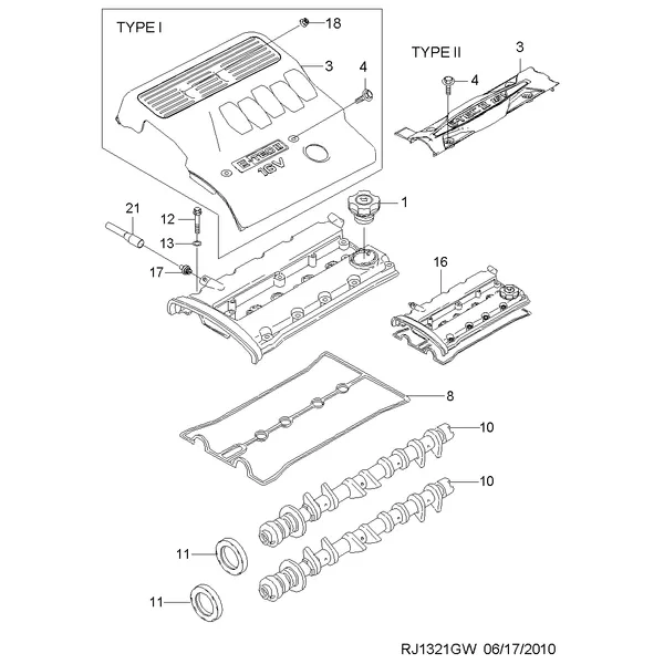 ОПОРА РАСПРЕДВАЛА И РАСПРЕДВАЛ(FAM I ДВРВ) (1321)