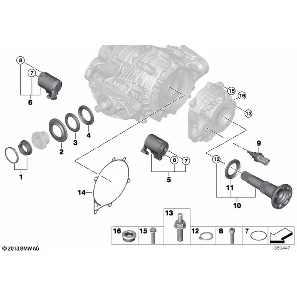 Редуктор заднего моста QMV, детали