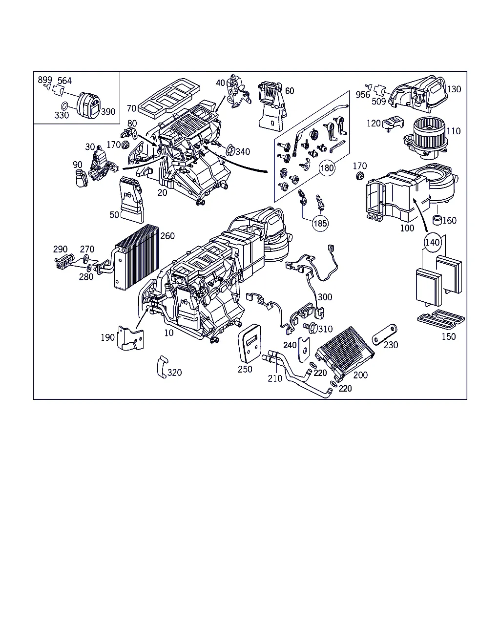 КОРОБ СИСТЕМЫ КОНДИЦИОНИР. И ОТОПЛ. С ВЕНТИЛЯТОРОМ И ЖГУТОМ ЭЛЕКТРОПРОВОДКИ