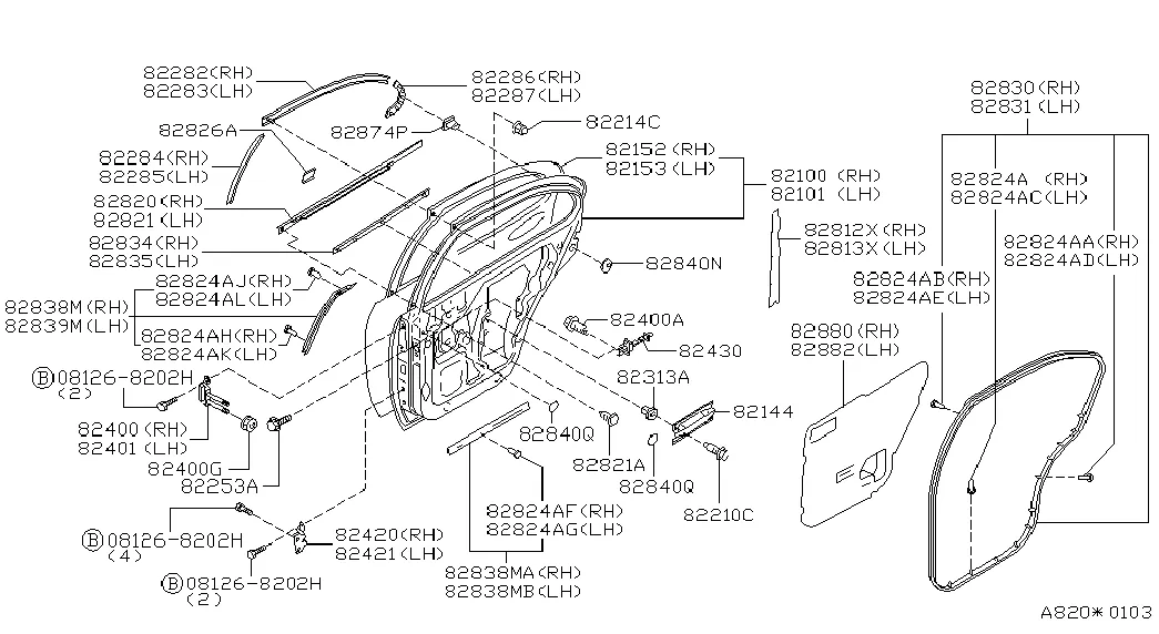 Панель задней двери и крепления