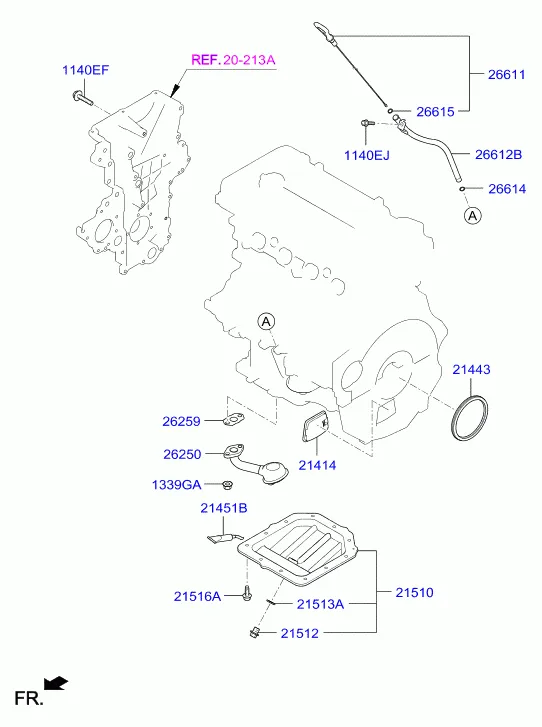 Крышка ременного привода и масляный картер