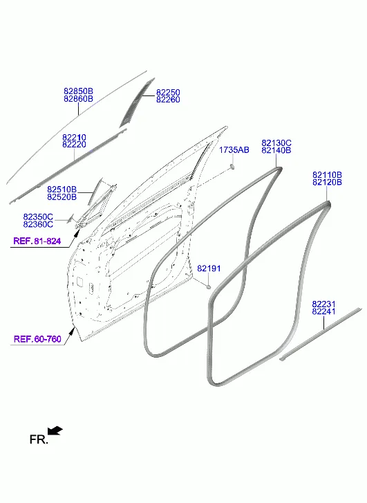 молдинг передней двери
