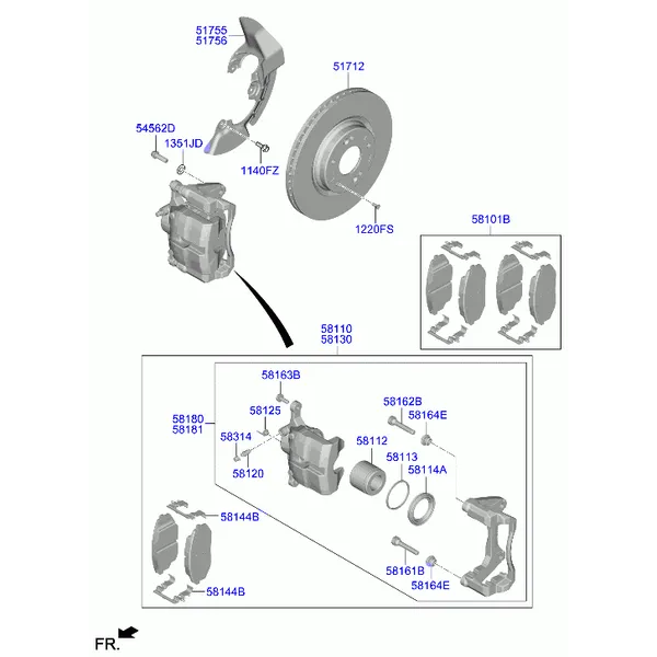 Тормозной механизм переднего колеса