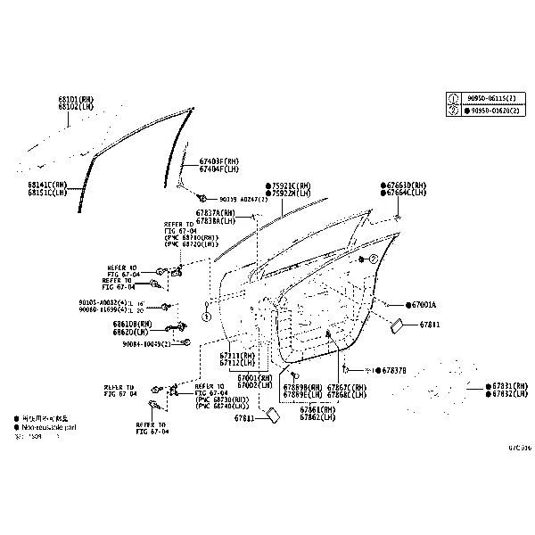 FRONT DOOR PANEL & GLASS