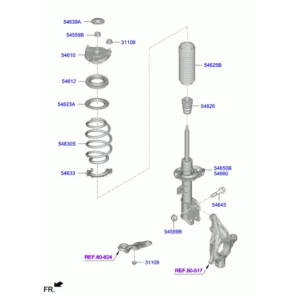 Пружина и стойка передней подвески