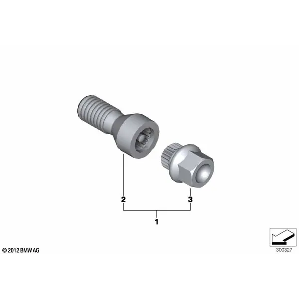 Замок колесного болта с адаптером