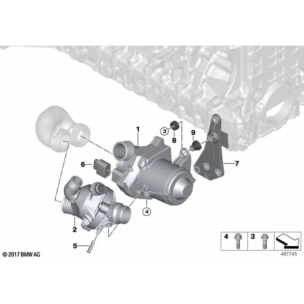 Водяная помпа сист.охлаждения/термостат