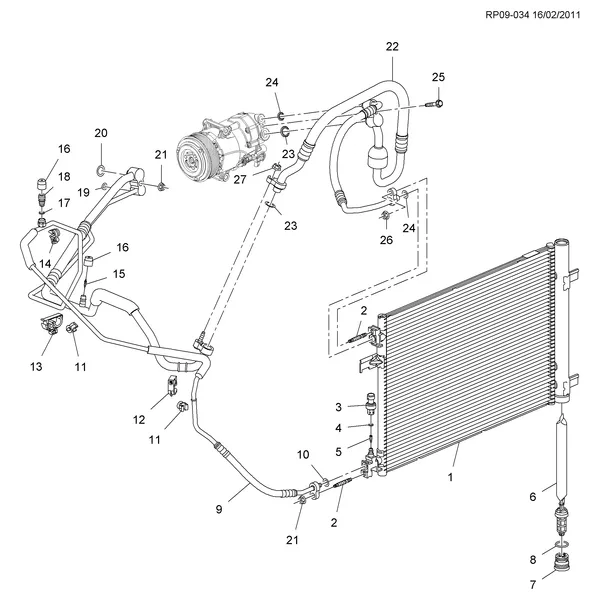 ХОЛОДИЛЬНАЯ СИСТЕМА КОНДИЦИОНЕРА (LUD/1.7L)