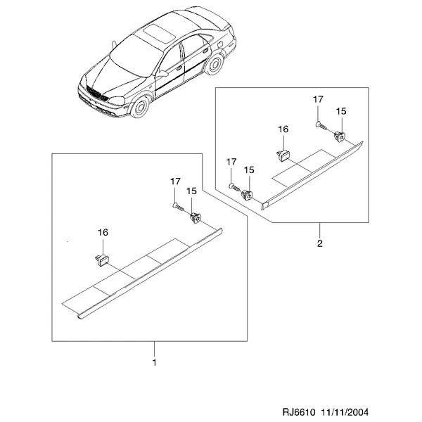 БОКОВОЙ МОЛДИНГ КУЗОВА (6610)