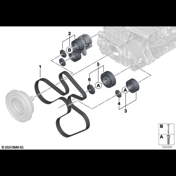Рем.привод генератора/конд./усилит.руля