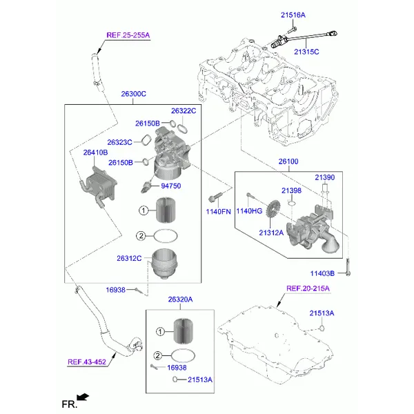 FRONT CASE & OIL FILTER