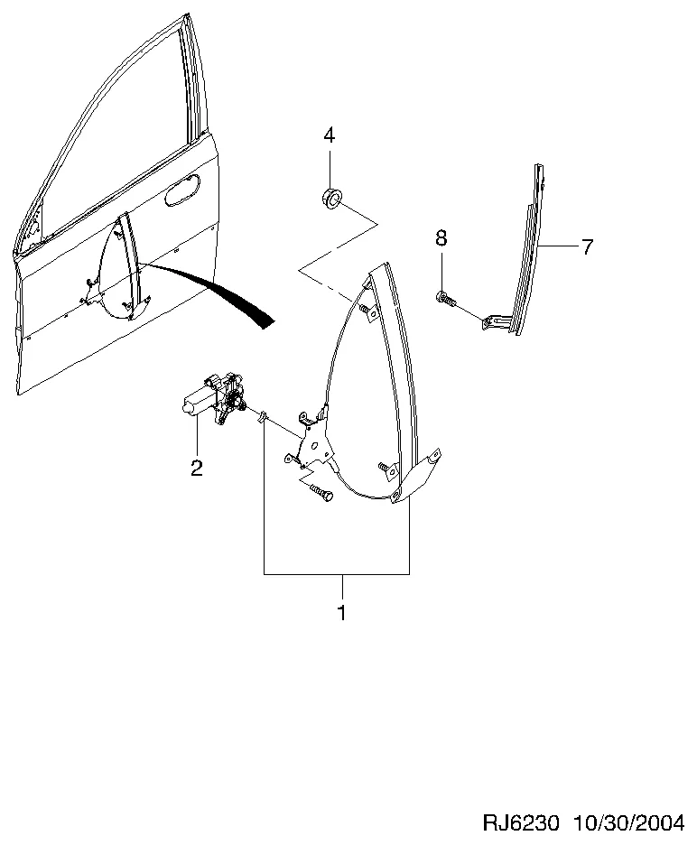 УСТРОЙСТВО ПЕРЕМЕЩЕНИЯ СТЕКЛА ПЕРЕДНЕГО ОКНА (6230)