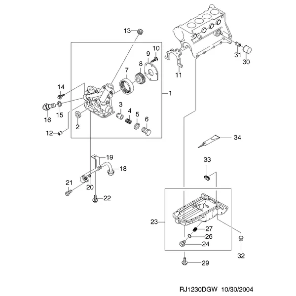 ПОДДОН КАРТЕРА И МАСЛЯНЫЙ НАСОС(FAM I) (1230)