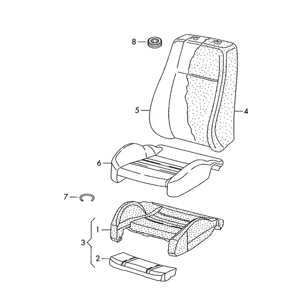 Наполнитель подушки сиденья Наполнитель спинки Обивка подушки и спинки сиден.