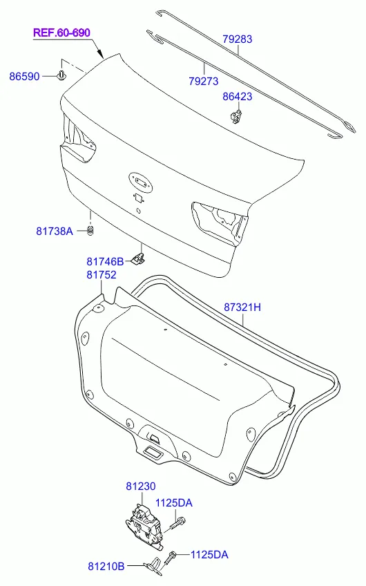 Облицовка крышки багажного отделения
