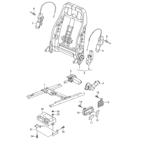 Электрические компоненты регулировки сиденья и спинки