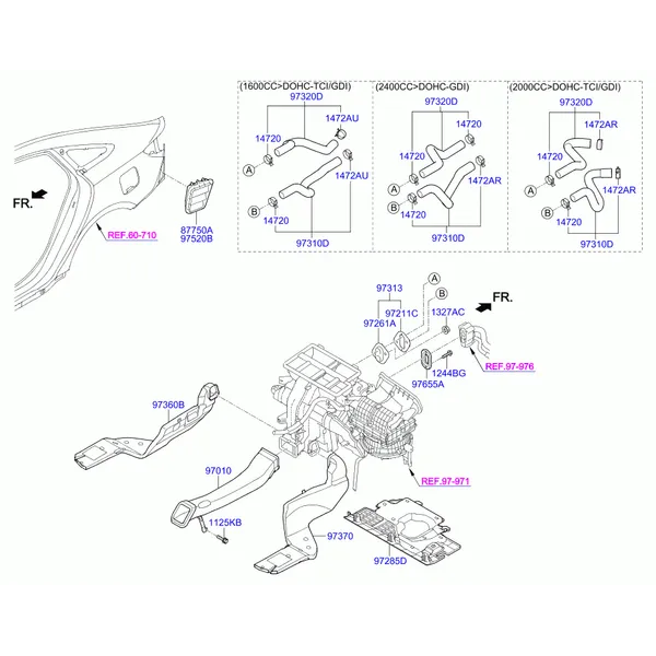 Воздуховоды и шланги системы отопления