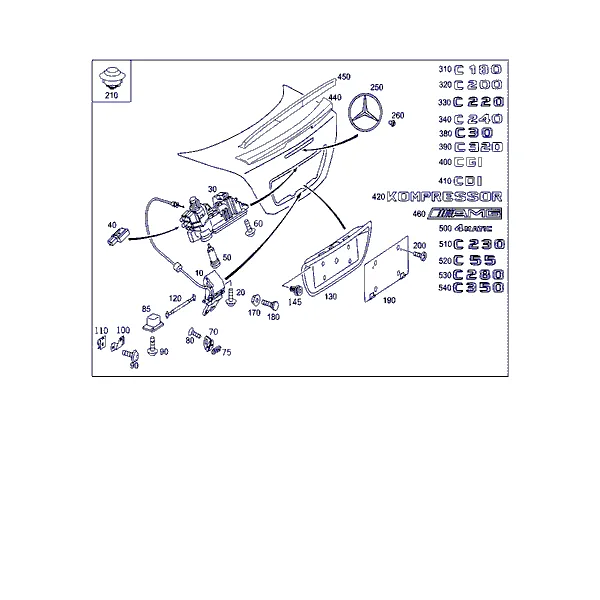 ЗАМОК-ЗАЩЕЛКА КРЫШКИ БАГАЖНИКА, НАВЕСН. ДЕТАЛИ КРЫШКИ БАГАЖНИКА
