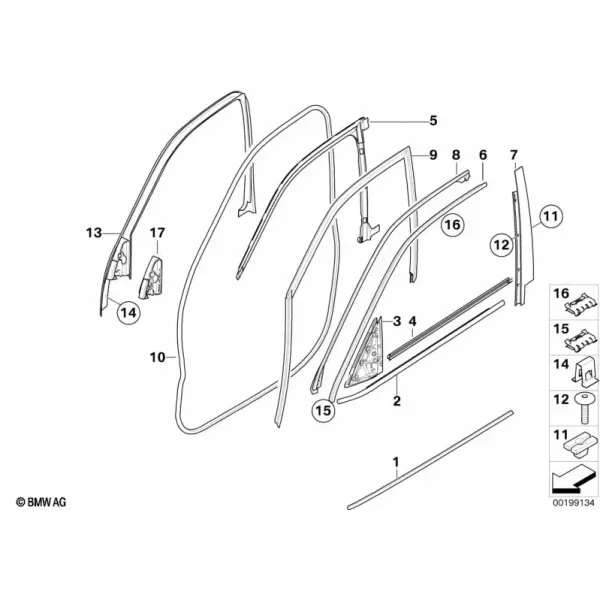 Накладки и уплотнения передней двери