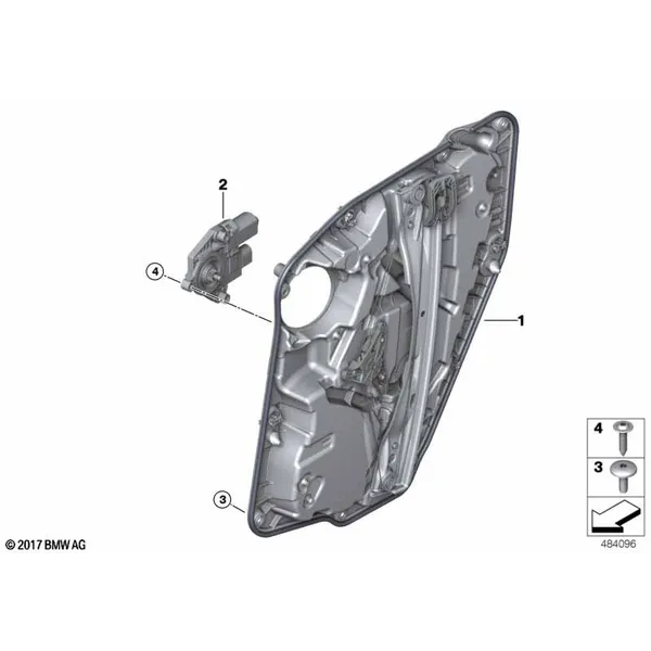 Механизм перемещения стекла двери Зд