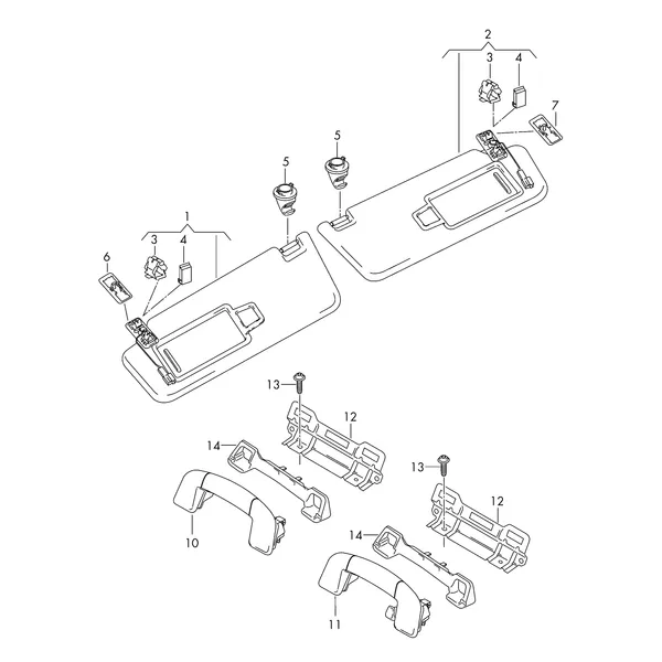 Солнцезащитный козырёк Ручка