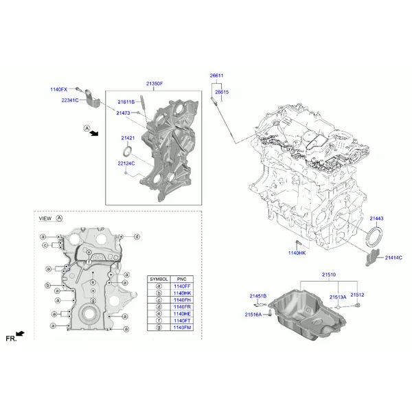 Крышка ременного привода и масляный картер