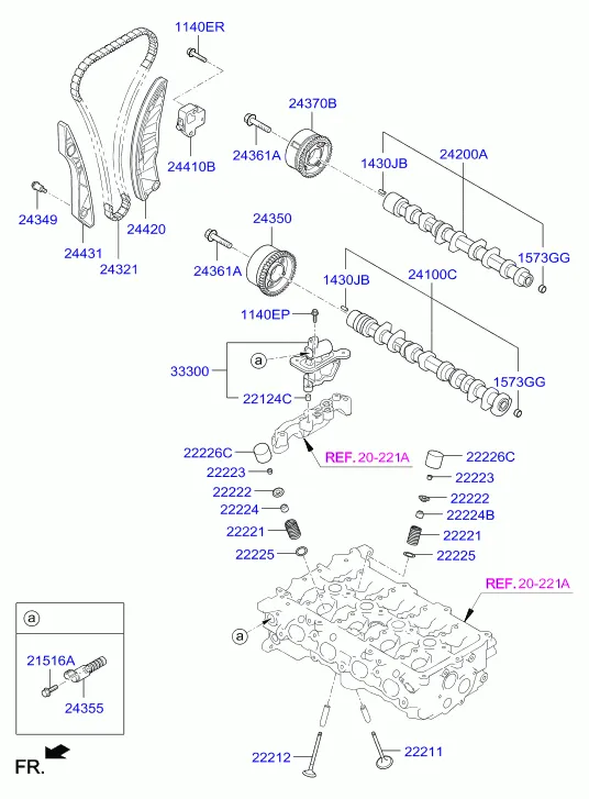 Распределительный вал и клапаны