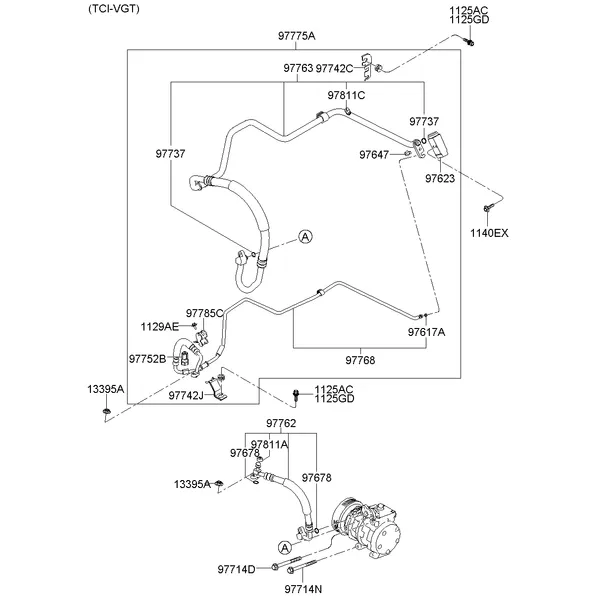AIRCON SYSTEM-COOLER LINE, FRT; 2
