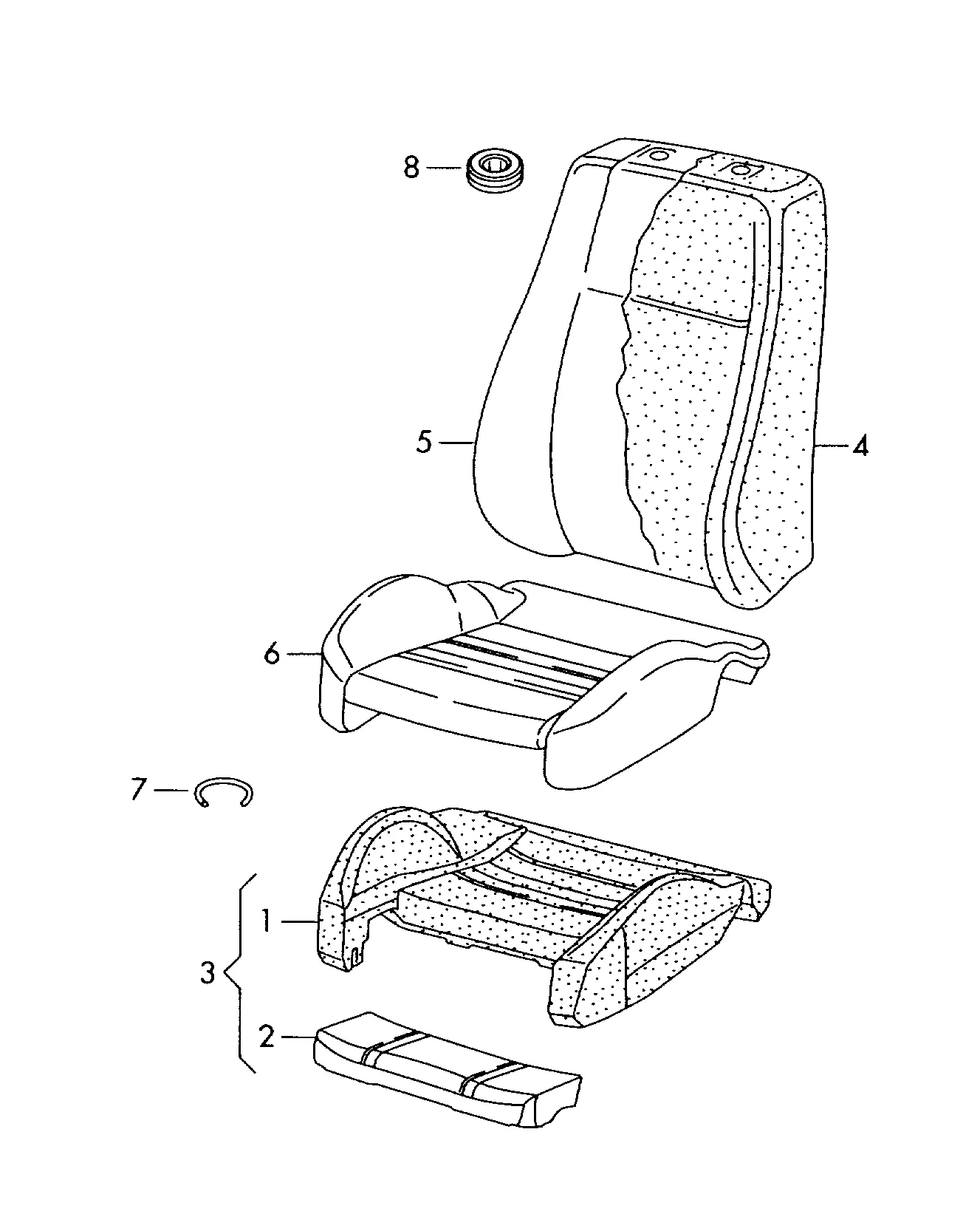 Наполнитель подушки сиденья Наполнитель спинки Обивка подушки и спинки сиден.