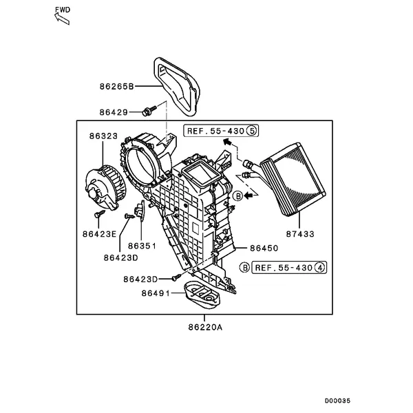 ОТОПЛ., КОНДИЦ. И ВЕНТИЛЯЦИЯ - ЗАДНИЙ ОТОПИТЕЛЬ И ТРУБКИ