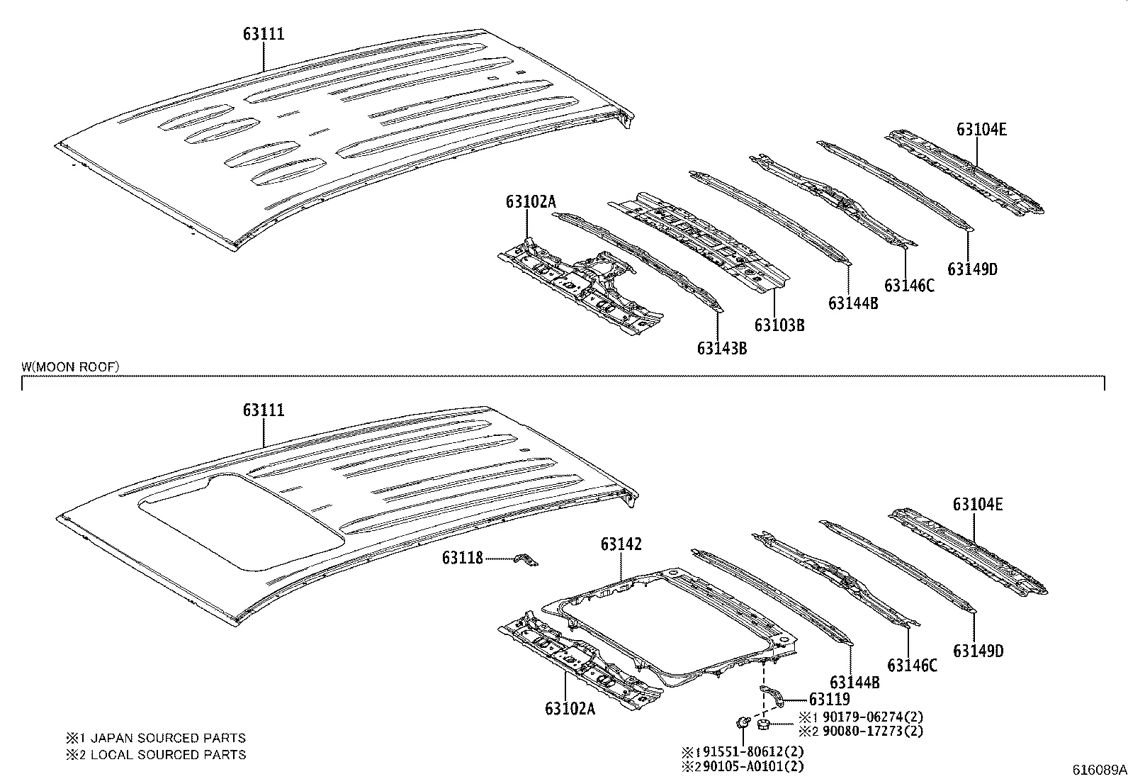ROOF PANEL & BACK PANEL